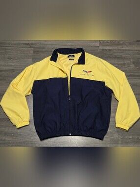 Two-Tone Windbreaker Jacket - Yellow & Navy Corvette Ashworth Mens Medium